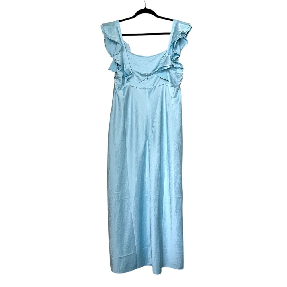 Madewell Flutter Sleeve Maxi Slip Dress in Clarity Blue - Picture 4 of 12